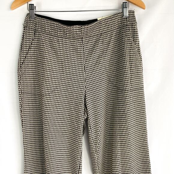 Max Studio London Pull On Bootcut Pants Women L Black Houndstooth Comfort‎ Waist - Picture 3 of 7